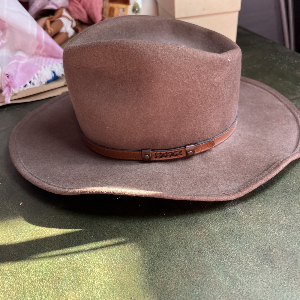 Sheplers 100% Wood Brown Cowboy Hat Vintage Med